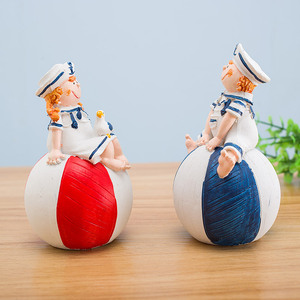 Poupées de couple mariniers de style méditerranéen, artisanat en résine, décoration d'intérieur, figurines artistiques pour garçons et filles - Product Image 3