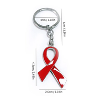 Nouvelles chaînes porte-clés en alliage de zinc avec ruban jaune, rouge, bleu, vert, violet, noir, pour la campagne de sensibilisation à la prévention du cancer