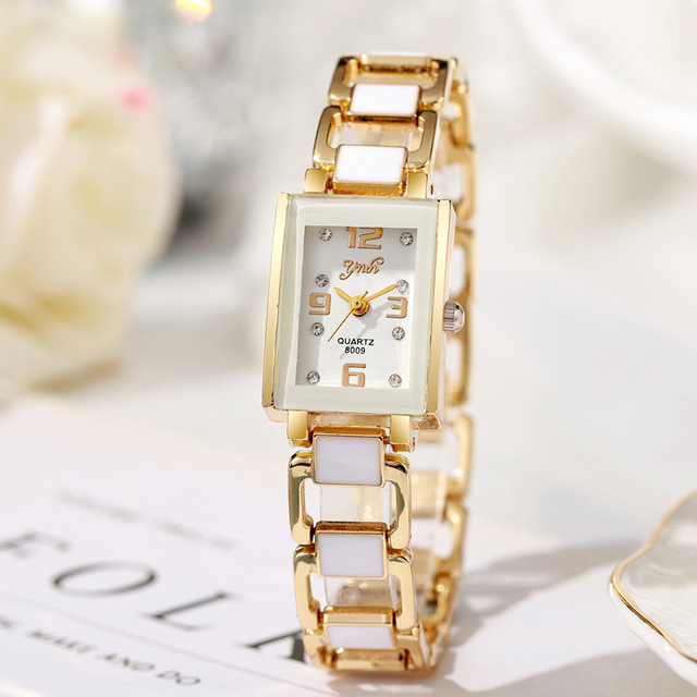 Watch for Woman Fashion Ladies Bracelet Watch Rectangle Diamond Dial Quartz Vintage Women Wristwatches