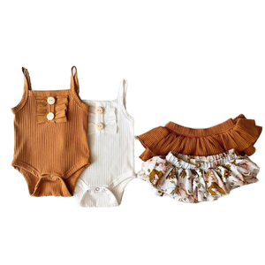 Enfants <span class=keywords><strong>contes</strong></span> décontracté 2 pièces ensemble <span class=keywords><strong>pour</strong></span> nouveau bébé fille vêtements d'été en gros jupe courte costume avec fermeture à bouton - Product Image 6