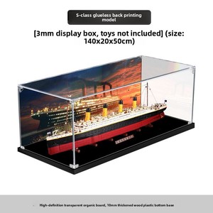 Boîte de présentation en acrylique anti-poussière pour <span class=keywords><strong>Titanic</strong></span> avec couvercle transparent pour le rangement de la papeterie et des câbles d'écouteurs - Product Image 4