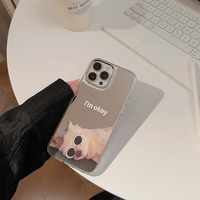 Antichoc Doux Coins Animal Design Mignon Mince Téléphone Cas Clair Miroir Cas pour iPhone 14 iPhone 15 pro max cas