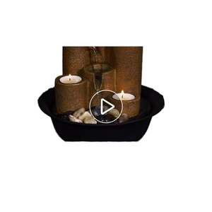 Fuente de Mesa en Cascada de 11 Pulgadas de Alto, Diseño Moderno, Fuente de Interior con Cascada y Vela - Product Image 4
