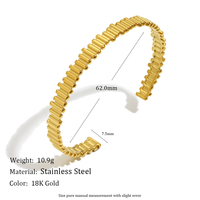 Dreamidea Wholesale Bracelet de style européen et américain en acier inoxydable creux français plaqué or 18 carats avec ligne de zircon minimaliste