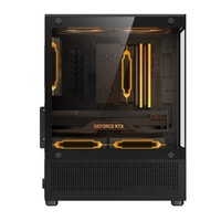 JNP kustom Micro ATX ODM OEM catu daya Permainan sistem pendingin Air aliran udara tinggi hitam casing Gamer menara Tengah