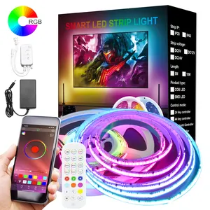 Vente de Noël Kit d'éclairage ambiant intelligent RGBIC Led Rope Light 720P Commercial Dream Full Color Addressable COB Led Strip Light