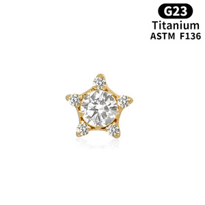 <span class=keywords><strong>Orecchini</strong></span> a stella in zircone in lega di titanio F136 da donna, design scintillante, squisito piercing per l'orecchio, per cartilagine e osso auricolare - Product Image 6