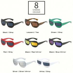 Gafas de Sol Retro Personalizadas 2023 con Revestimiento de Espejo, Ovaladas, Estilo Y2K, UV400, Rectangulares Irregulares para Hombre y Mujer - Product Image 5