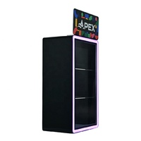 Présentoir à vêtements LED 3 niveaux APEX, nouveau design – Vitrine de bureau en acrylique avec panneau supérieur amovible et éclairage réglable, finition polie