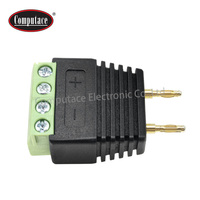 Connecteurs adaptateurs de borne rectangulaires mâles BNC en laiton Computace ZSA1003 2P, 24-14 AWG, alimentation 2.0mm 50 Ohm 5A 30V, noir et vert