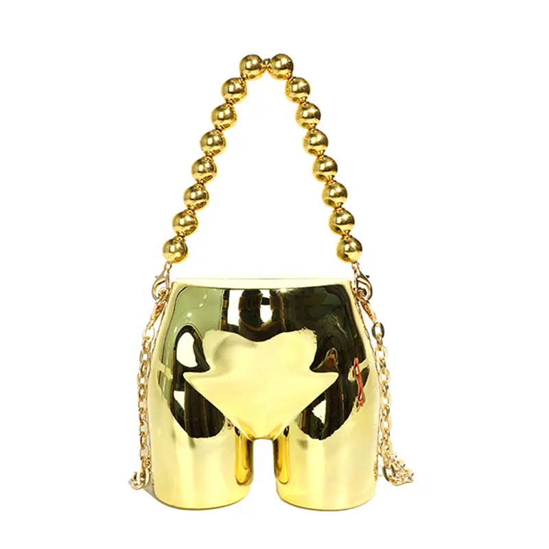 Kawaii Sexy Butt Shape Mini Novelty Handbags Chain Shoulder Purse Acrylic Clutch Bag Evening Bags for Women 2024