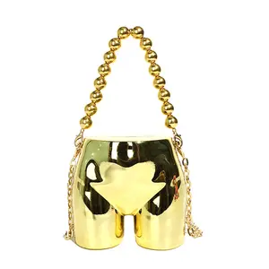 Kawaii Sexy Butt Shape Mini Novidade Bolsas Cadeia Ombro Bolsa Acrílica Clutch Bag Sacos de Noite para As Mulheres 2024