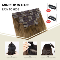 Extensions de cheveux chinois Remy à clips, ondulation lisse et soyeuse