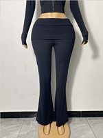 Ensemble de vêtements de sport pour femmes : Veste, Leggings évasés à revers, Pantalon de yoga, Loungewear, Haut à manches longues avec passe-pouce, Haute qualité