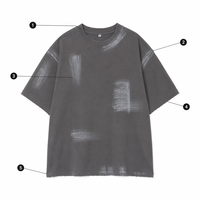 Camiseta Oversize de Algodón 100% Lavado para Hombre, Cuello Redondo, Manga Corta, Hombros Caídos, Corte Holgado, Estilo Urbano