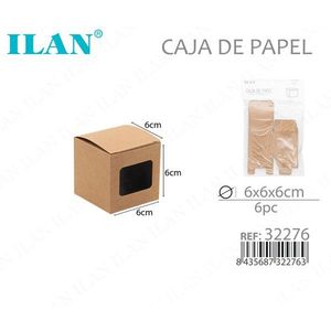 Scatola in carta kraft Ilan 6x6x6 cm con finestra per imballaggio - Product Image 3