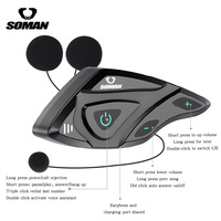 Casque de moto professionnel avec casque Bluetooth 5.3, étanche IPX67, réduction du bruit pour la communication en moto, SOMAN M10