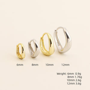 Yf8099 अनियमित ज्यामितीय सूट हूप स्टड ईयररिंग्स 925 महिलाओं के लिए स्टर्लिंग चांदी हाइपोएलर्जेनिक ईयररिंग्स - Product Image 6