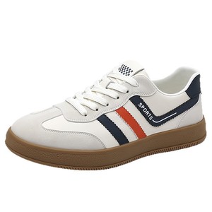 Chaussures de tennis respirantes pour hommes, à bout rond rayé, avec empeigne synthétique, semelle extérieure en caoutchouc, doublure en mesh, style décontracté pour la marche - Product Image 5