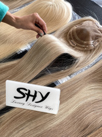 SHY Topper capillaire à clipser, base mono, cheveux Remy chinois, couleur naturelle, faible densité, aspect naturel, marque privée