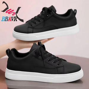 Zapatillas Casuales para Hombre, Transpirables, Negras y Blancas, con Plantilla de PU, Modernas, con Punta Cerrada, Cómodas y Elegantes - Product Image 3