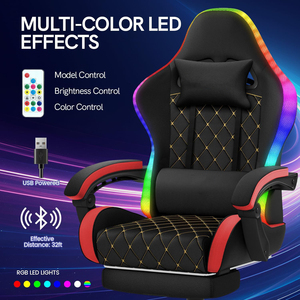 Ajunion RGB chơi game ghế LED chiếu sáng hệ thống máy tính ghế điều khiển từ xa hoạt động bàn ghế năng động chơi game bầu không khí Màu Đỏ - Product Image 5