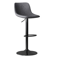 Chaises de bar de style français, chaises hautes de comptoir, chaises de salle à manger réglables, tabouret de bar gris doux avec pieds noirs