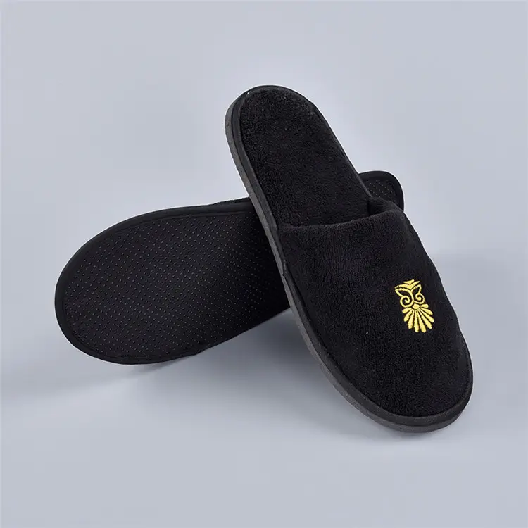 Juntu disposable slippers black hotel, mens hotel slipper shoes