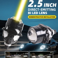 Phare de voiture universel S61 à éclairage direct, installation non destructive, lentille Bi-LED de 2,5 pouces, projecteur laser LED