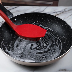 Wholesale Silicone <b>Brush</b> Kitchen Cleaning <b>Brush</b> Kitchen Gadget Pot Washing <b>Brush</b> With Long Handle and Hang Hole - Product Image 2