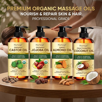 Huile de massage à la noix de coco fractionnée pour salon SPA, 473 ml, flacon pompe, vente en gros, OEM, ODM