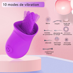 Tongue Licking <b>Vibrator</b> for Female Masturbation 10-Frequency <b>Vibration</b> USB Charging Swing Massage Stick-Adult Products Wholesale - Product Image 3
