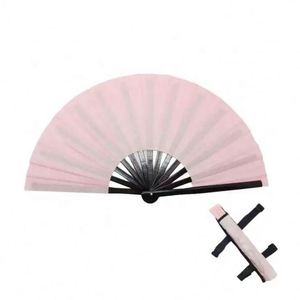 Éventail pliant grand format à paillettes pour festivals et soirées, avec sangle de transport et étui en tissu - Product Image 6