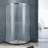 Porte de douche coulissante en verre avec cadre en alliage d'aluminium, vente en gros d'usine