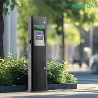 Cargador de Vehículos Eléctricos de 44kW con Doble Conector, Poste de Carga Montado en Pedestal para Estacionamientos Comerciales