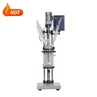 Réacteur en verre chemique sous vide à agitation et mélangeur, petit modèle, 1L, 2L, 3L, 5L, en promotion 2026