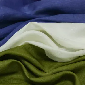 Solid color silk linen fabric georgette mulberry silk clothing dress silk blend linen fabric