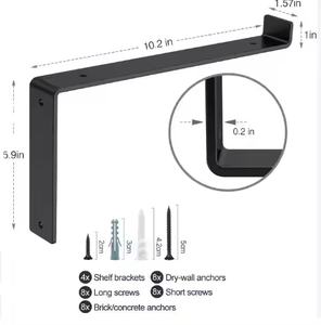 Étagères Support Métal Mur En <span class=keywords><strong>Acier</strong></span> Solide Support D'étagère Robuste Diy L J Angle Support Industriel Rustique Flottant En Fonte Noir - Product Image 1