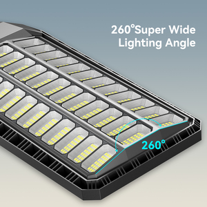 ไฟถนนพลังงานแสงอาทิตย์ขนาดใหญ่ 1080LED ควบคุมด้วยรีโมท แบตเตอรี่ 25000mAH กำลังไฟสูงพิเศษ พร้อมเซ็นเซอร์ตรวจจับร่างกายมนุษย์ ตัวตั้งเวลา และตัวหรี่ไฟ - Product Image 1
