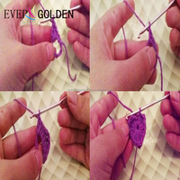 EVER GOLDEN EG24083 4CM Nouveauté Broderie 3D Cerise Dentelle Crochet Fraise Colorée Patchs Brodés à Coudre pour Chapeaux et Accessoires Vestimentaires