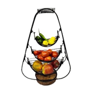 Panier multifonctionnel en fil métallique avec support, rangement décoratif pour la maison, panier à fruits, organisateur en fil de fer noir pour la maison, l'hôtel - Product Image 2