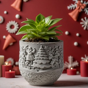 Christmas Relief Jar <b>Mold</b> Silicone DIY <b>Candle</b> <b>Mold</b> For Plaster Craft Supplies - Product Image 2