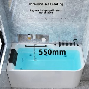 Baignoire autoportante en acrylique personnalisable <span class=keywords><strong>avec</strong></span> chauffage intelligent à température constante, massage à bulles et panneau intelligent pour appartement intérieur - Product Image 4