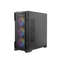 Boîtier de PC de jeu Antec AX90 noir, tour moyenne, en alliage d'aluminium, façade perforée, ATX avec fenêtre latérale, support de carte mère