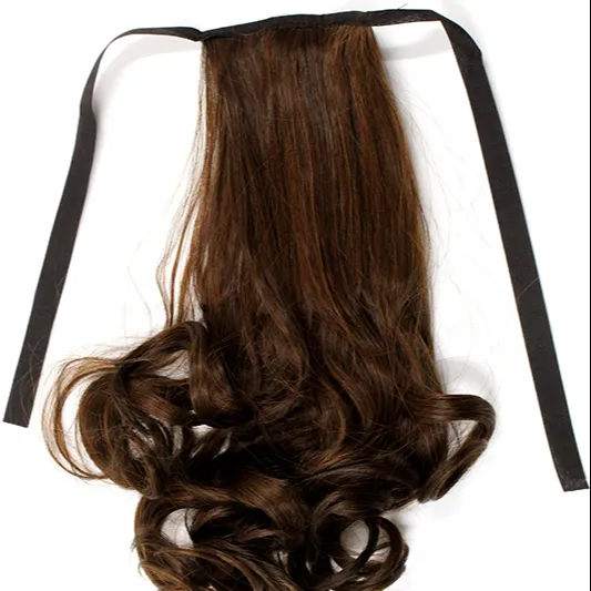 Extensão de cabelo grosso e natural, acessórios para cabelo extensão de cavalo para mulheres