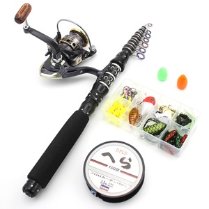 Ensemble de canne à pêche télescopique Searcher Mini Sea Rod 2,1 m avec moulinet spinning, combo ultra-court pour la pêche en eau salée - Product Image 1