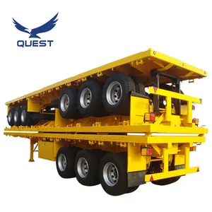 QUEST 3 Axle Container Trailer Cargo Flatbed Semi Trailer