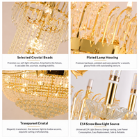 Lustre moderne en cristal de luxe européen pour escalier