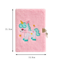 Carnet à couverture rigide en peluche de dessin animé A5 160 pages, carnet mignon pour étudiants, enfants, journal pour enfants, journal de dessin animé avec serrure