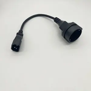 0.3m IEC 320 C14公至欧洲Schuko母插座短适配器电缆，用于不间断电源PDU H05VV-F 3G * 1.5平方毫米